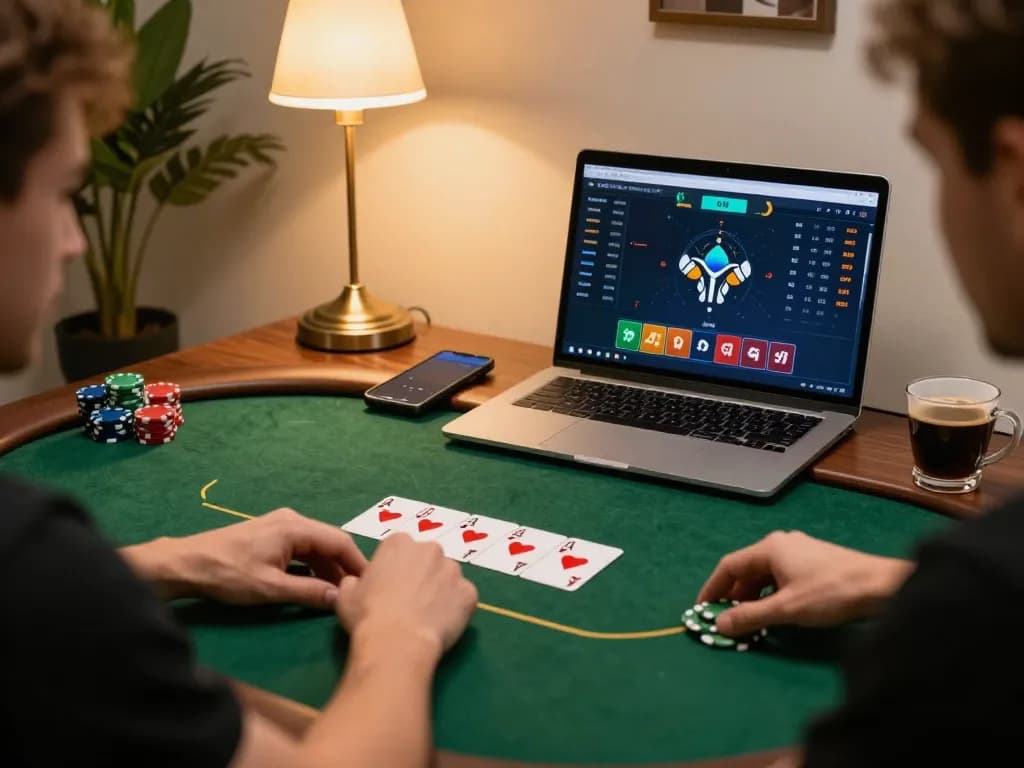 Engage with Fokus777 in an exciting online poker game, showcasing strategic gameplay and interactive betting