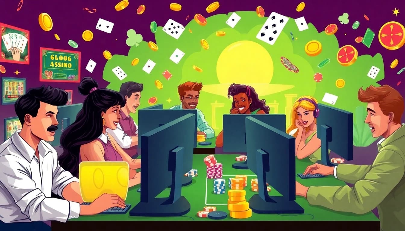 Spannende Spieler erleben casino spielen online mit verschiedenen Spielen und fröhlicher Atmosphäre.
