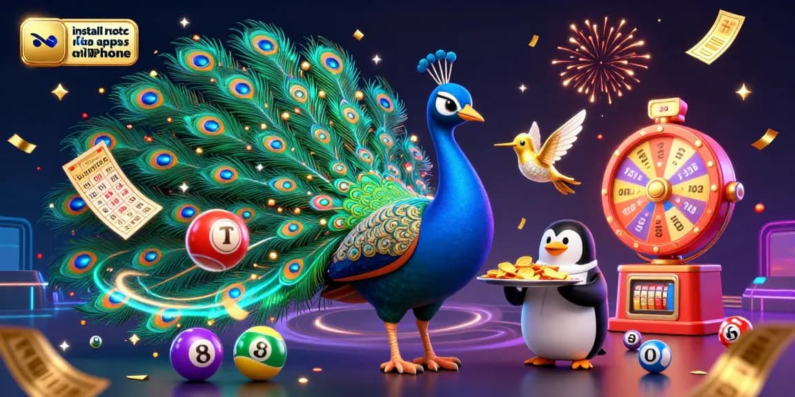 Install retro apps on iPhone with vibrant casino-themed illustration full of dynamic elements