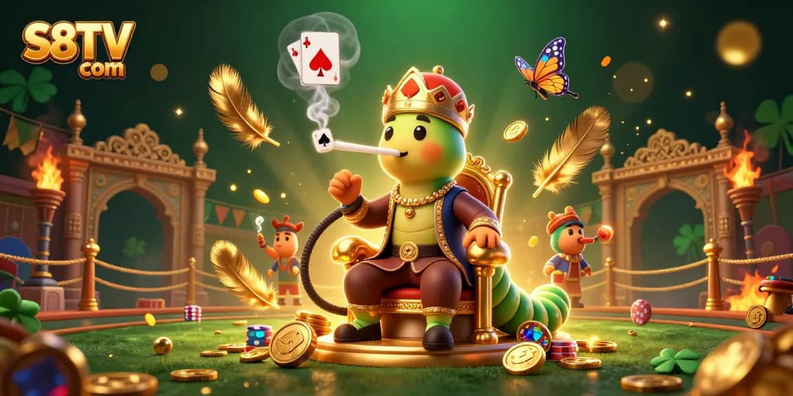 Experience the dynamic sports betting arena with S8TV com, featuring colorful visuals and symbols.