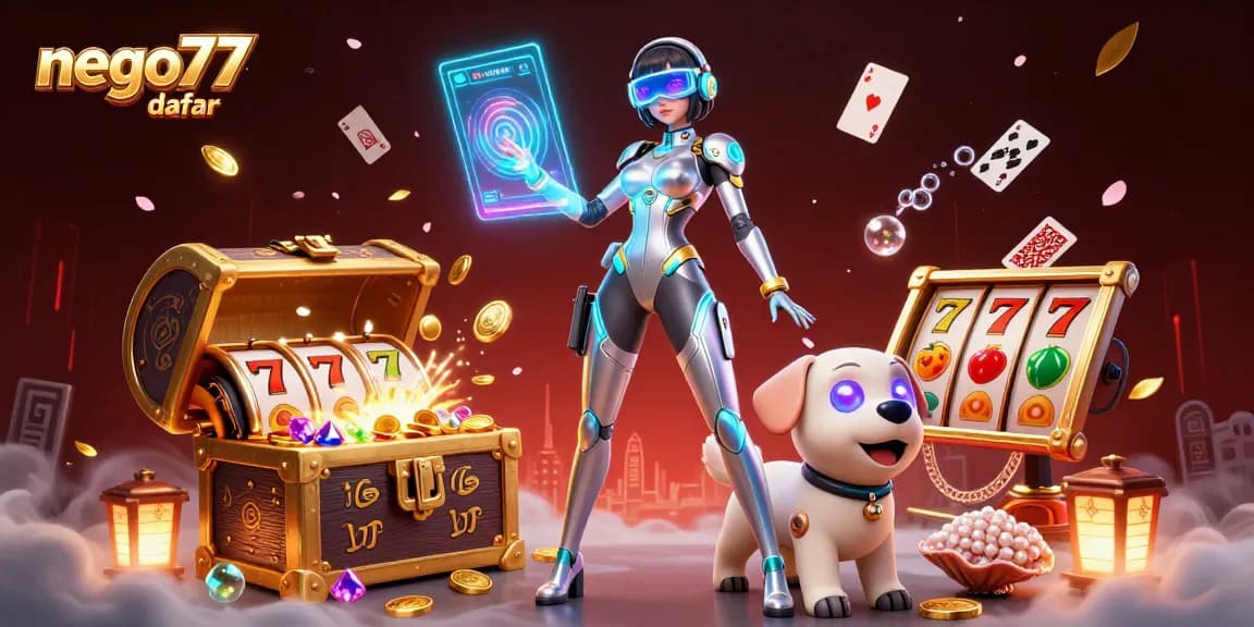 Play exciting games on NEGO77 daftar with seamless login and vibrant casino graphics.
