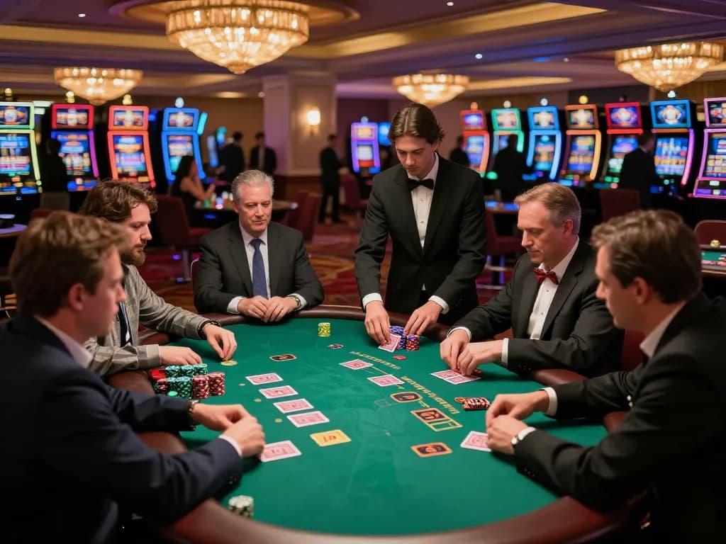 Participating at mm 88 blackjack table with intense gameplay and vibrant casino atmosphere