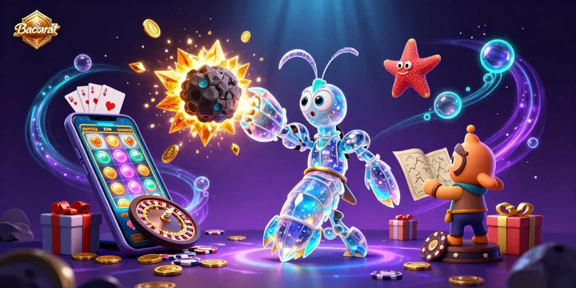 Experience Baccarat action with a vibrant scene of galactic characters in a casino setting
