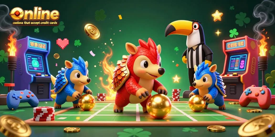 Engaging scene of online casinos that accept credit cards featuring rival pangolins in a vibrant gaming environment.