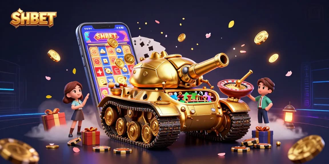 Experience wins with SH BET at an enchanting 3D casino scene filled with dynamic gaming elements.