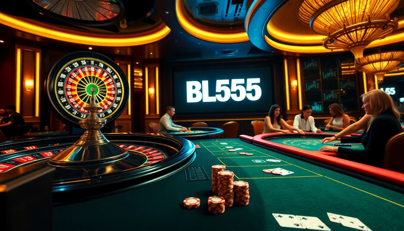 Experience the excitement of BL555 with players engaging in thrilling casino games like blackjack and poker.