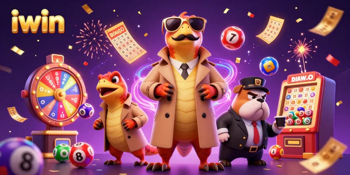 Engage with the dynamic world of iwin as lively animated raptors try to enter a casino lounge.