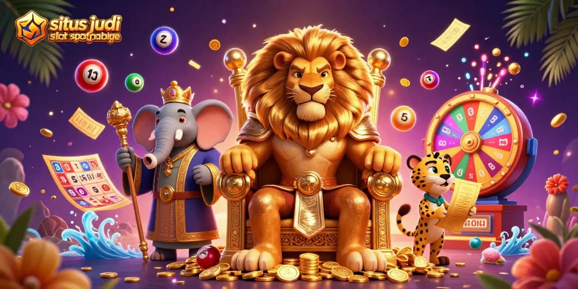 Engage with vibrant slot adventures at situs judi slot online terpercaya, featuring dynamic characters among lively casino elements.