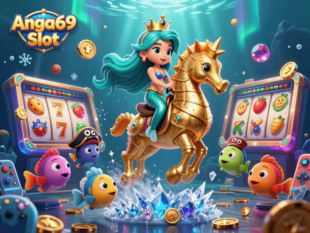 Play and win big at Angka69 Slot with engaging slot games in a vibrant underwater scene.