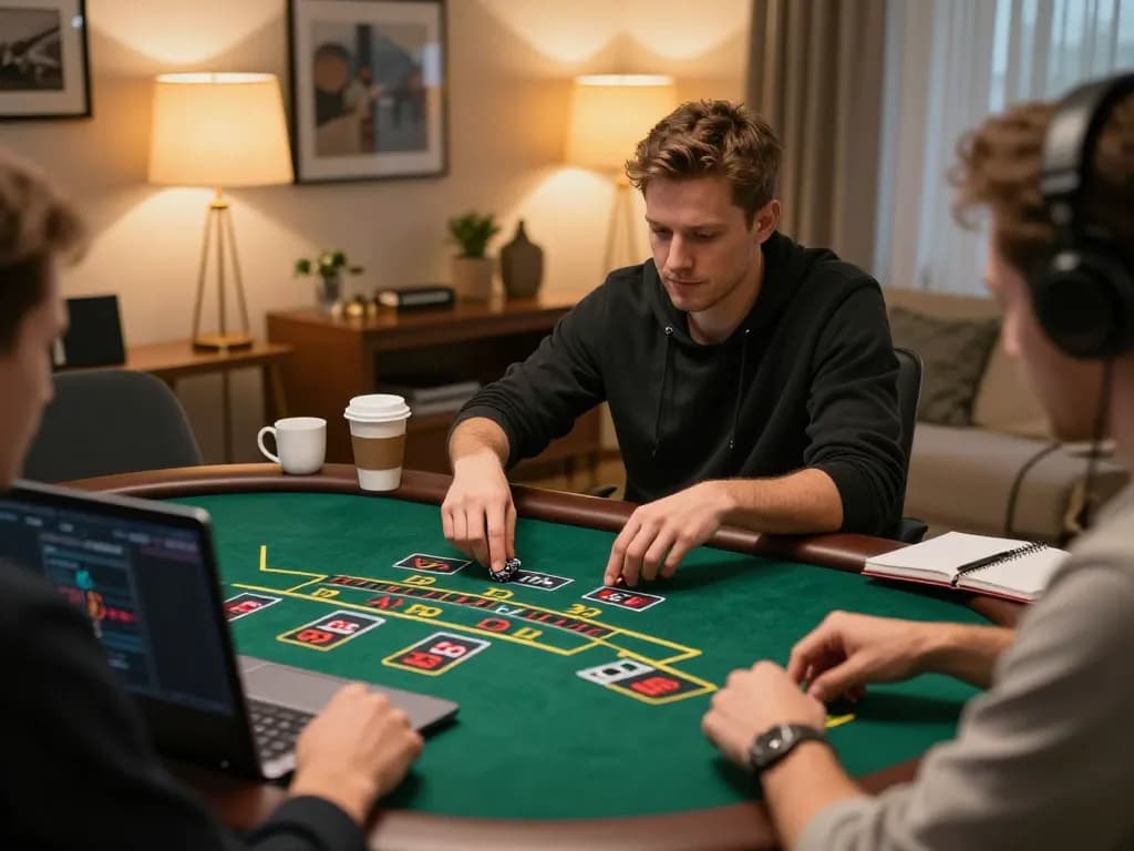 Player enjoying a live blackjack session on BJ88 in a cozy home office