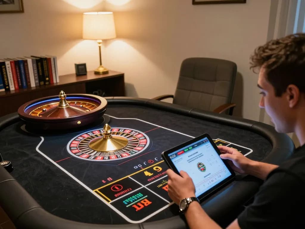 F8BET player enjoying live dealer game on tablet while strategizing their bets