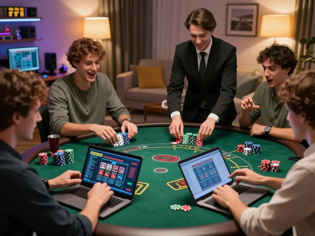 Players engaged in live dealer blackjack at home showcasing uk88 com gaming atmosphere