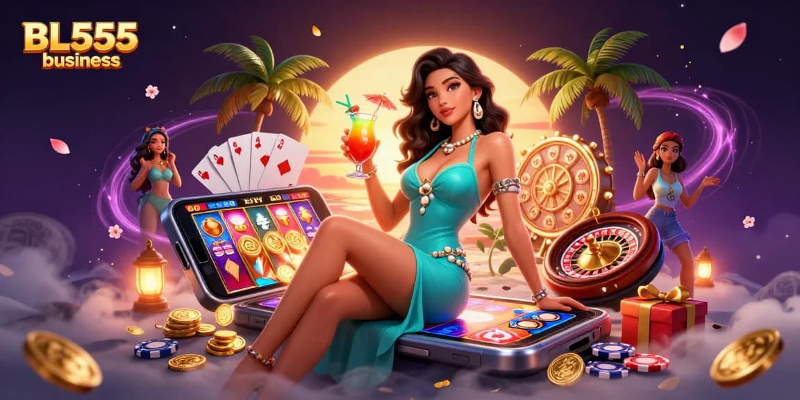 Engage in thrilling gameplay with BL555 business, featuring captivating casino elements and vibrant scene.