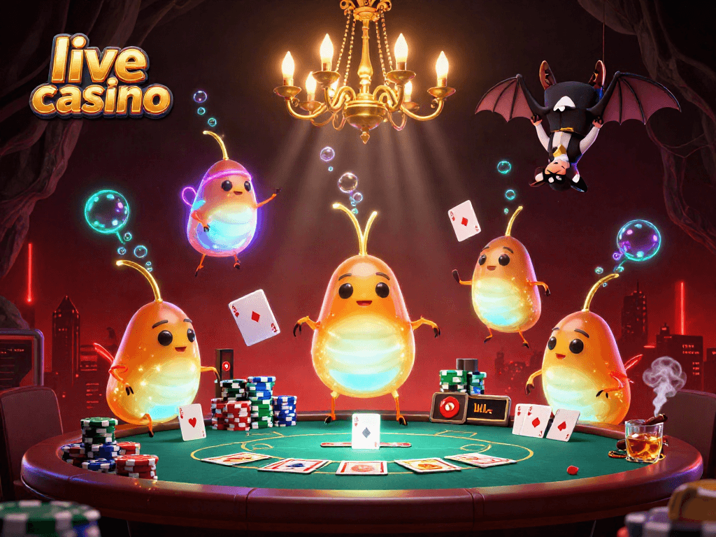 Experience thrilling live casino action with glowworms lighting up a vibrant underground scene.