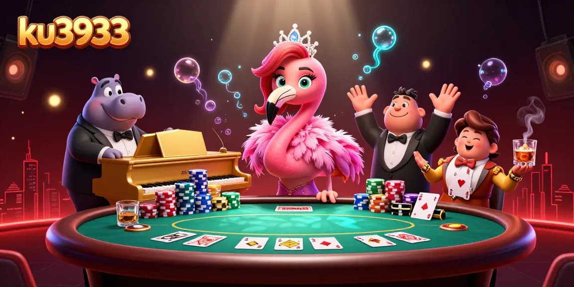 Engage in excitement with ku3933, featuring lively characters in a vibrant casino atmosphere.