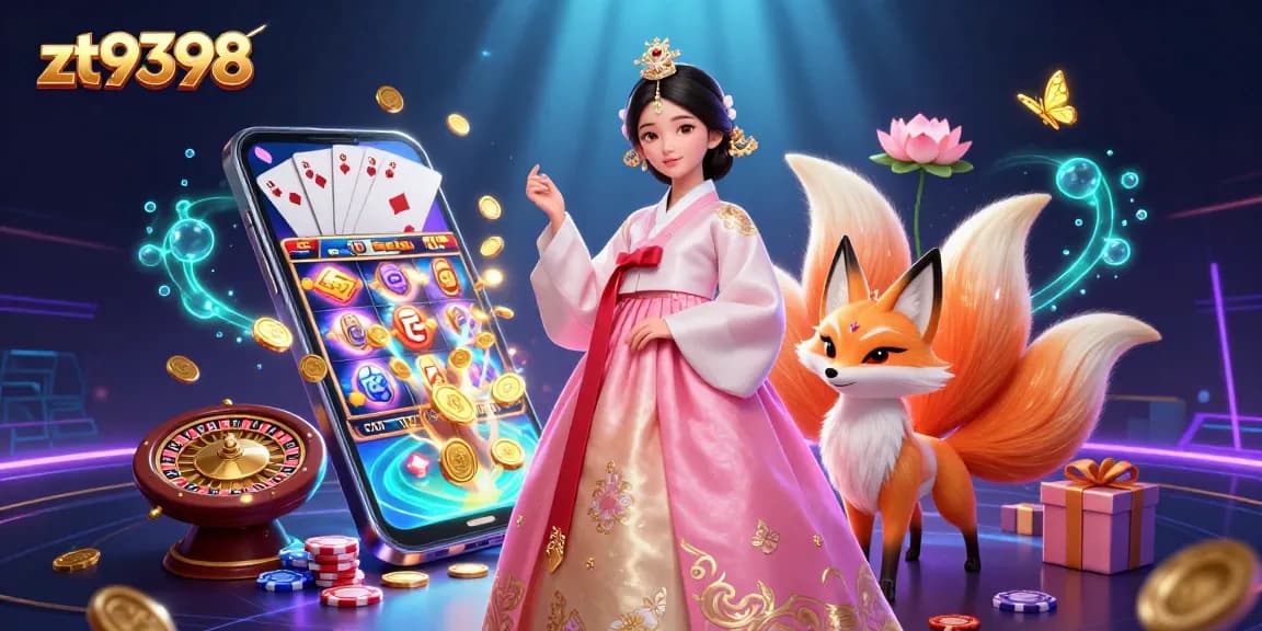Experience the thrill of zt9398 with animated lucky fox and vibrant casino elements.