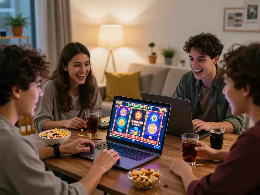 pengalaman bermain game situs slot gacor online dengan teman-teman di sekitar laptop