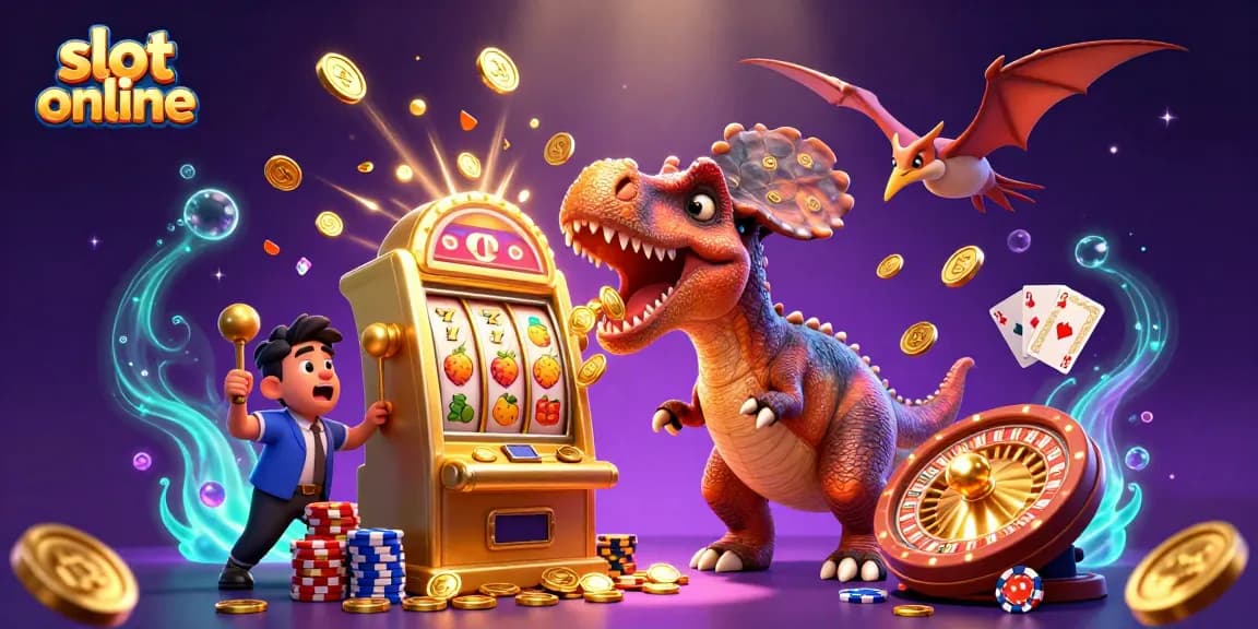Memenangkan jackpot di slot online dengan fitur menarik dan koin emas terbang.
