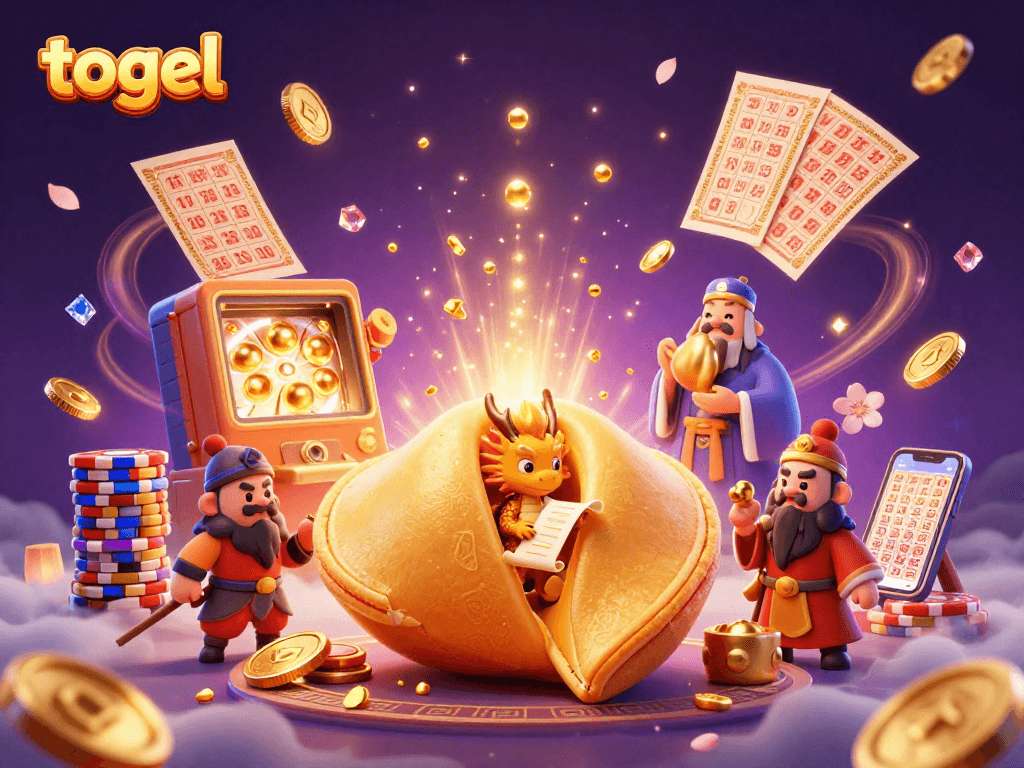 Engage with the thrilling togel lottery experience featuring winning symbols and golden characters.