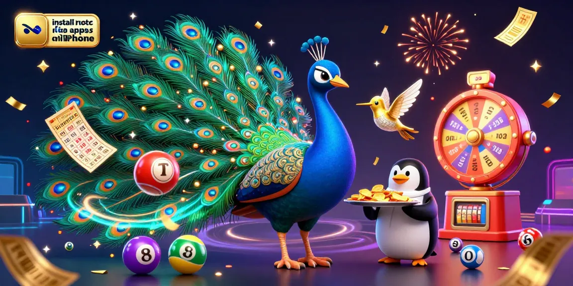 Install retro apps on iPhone with vibrant casino-themed illustration full of dynamic elements