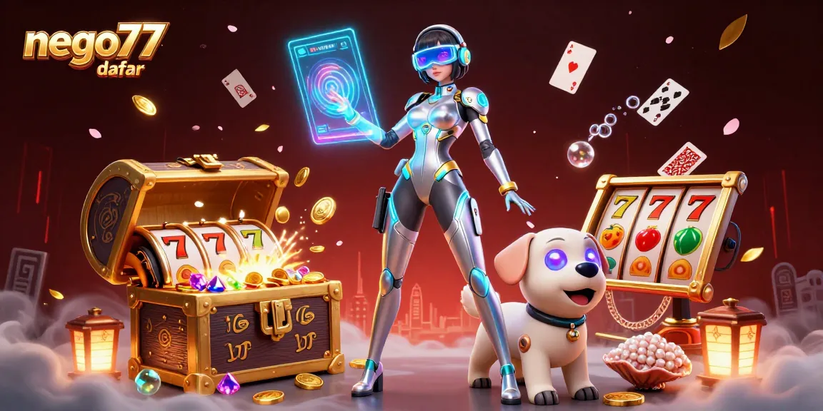 Play exciting games on NEGO77 daftar with seamless login and vibrant casino graphics.