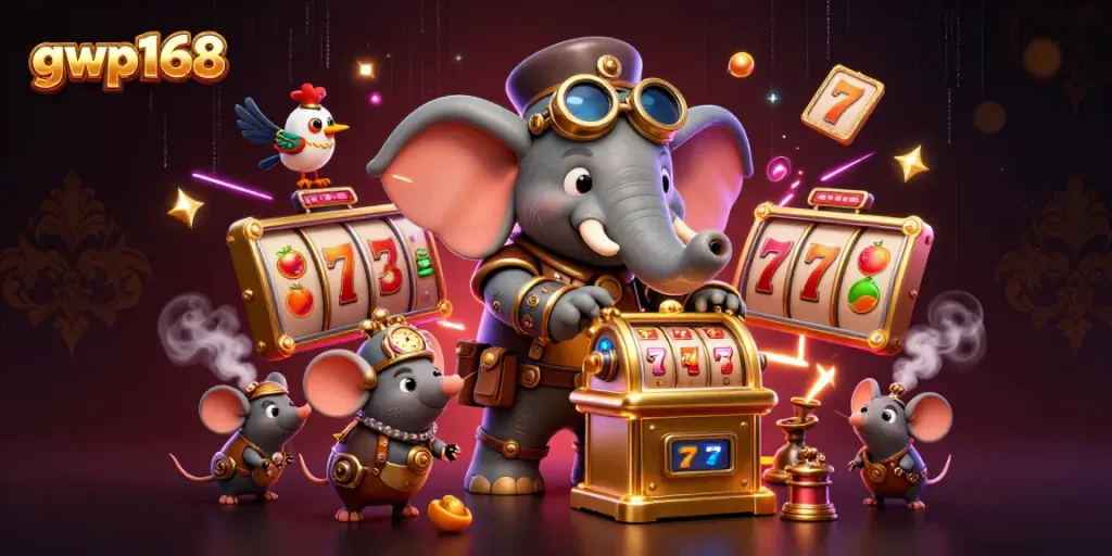 Gamenya seru di GWP168 dengan simbol slot yang menggoda dan mesin slot emas.