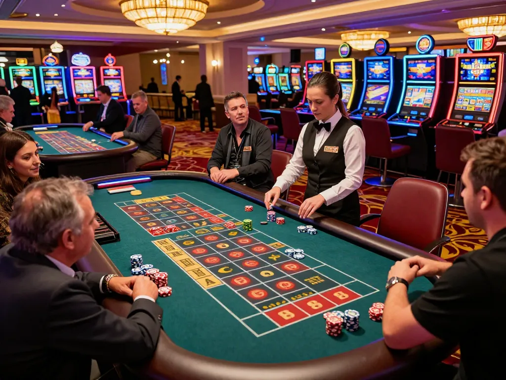 Players engage intensely at a roulette table with chips and stunning TA88 ambiance.