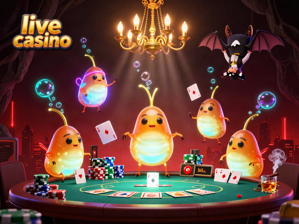 Experience thrilling live casino action with glowworms lighting up a vibrant underground scene.