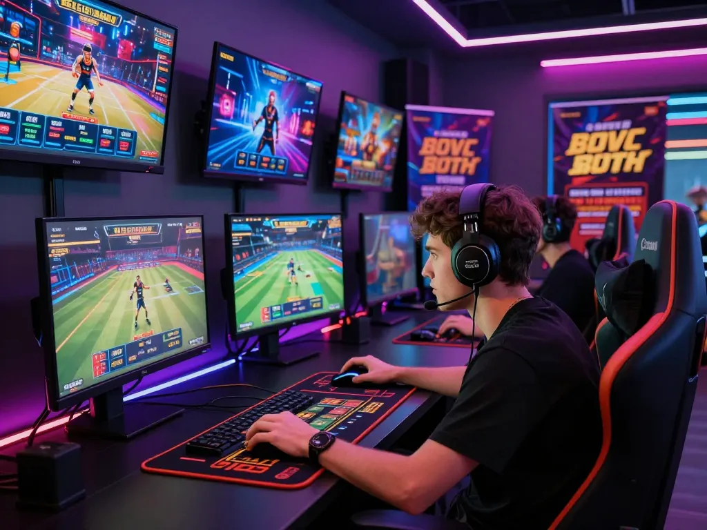 Engaging scene of a player in a vibrant online betting environment showcasing 88aa bet đăng nhập with stylish gaming accessories and dynamic lighting.