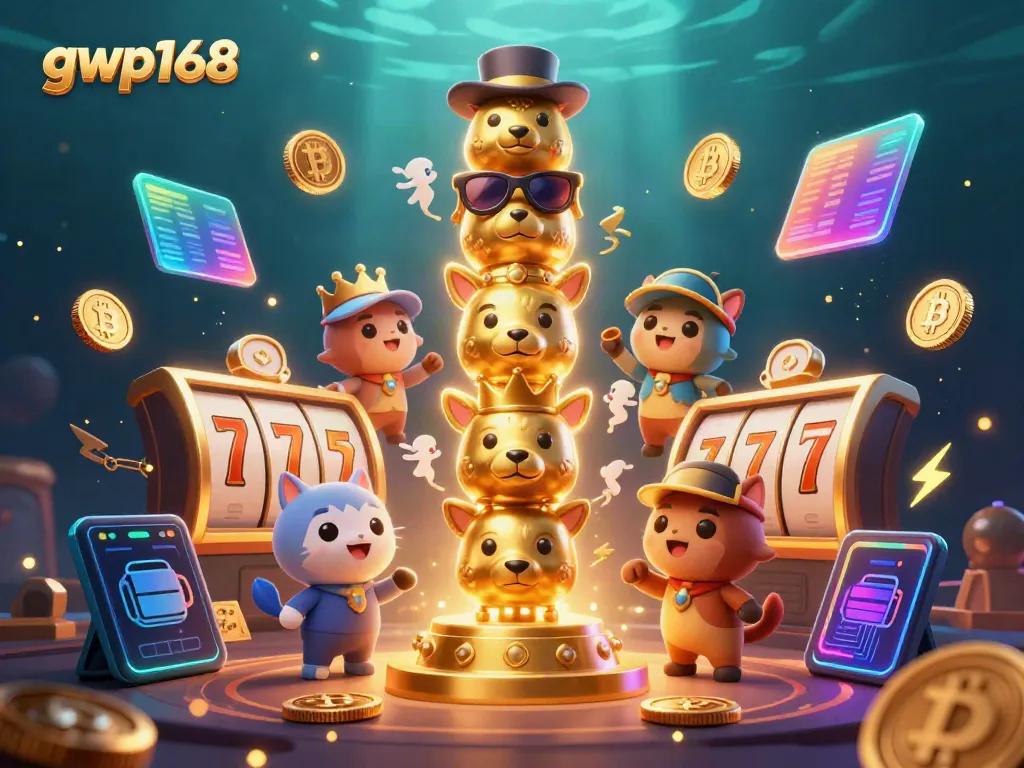 Mengalahkan jackpot di GWP168 dengan permainan slot dan simbol keberuntungan yang cerah.