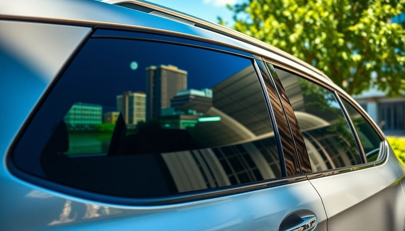 Enhance your ride with window tint near me, showcased on a sleek vehicle under natural sunlight.