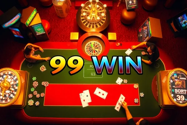 Players enjoying various games at 99WIN's vibrant casino, showcasing a thrilling atmosphere.