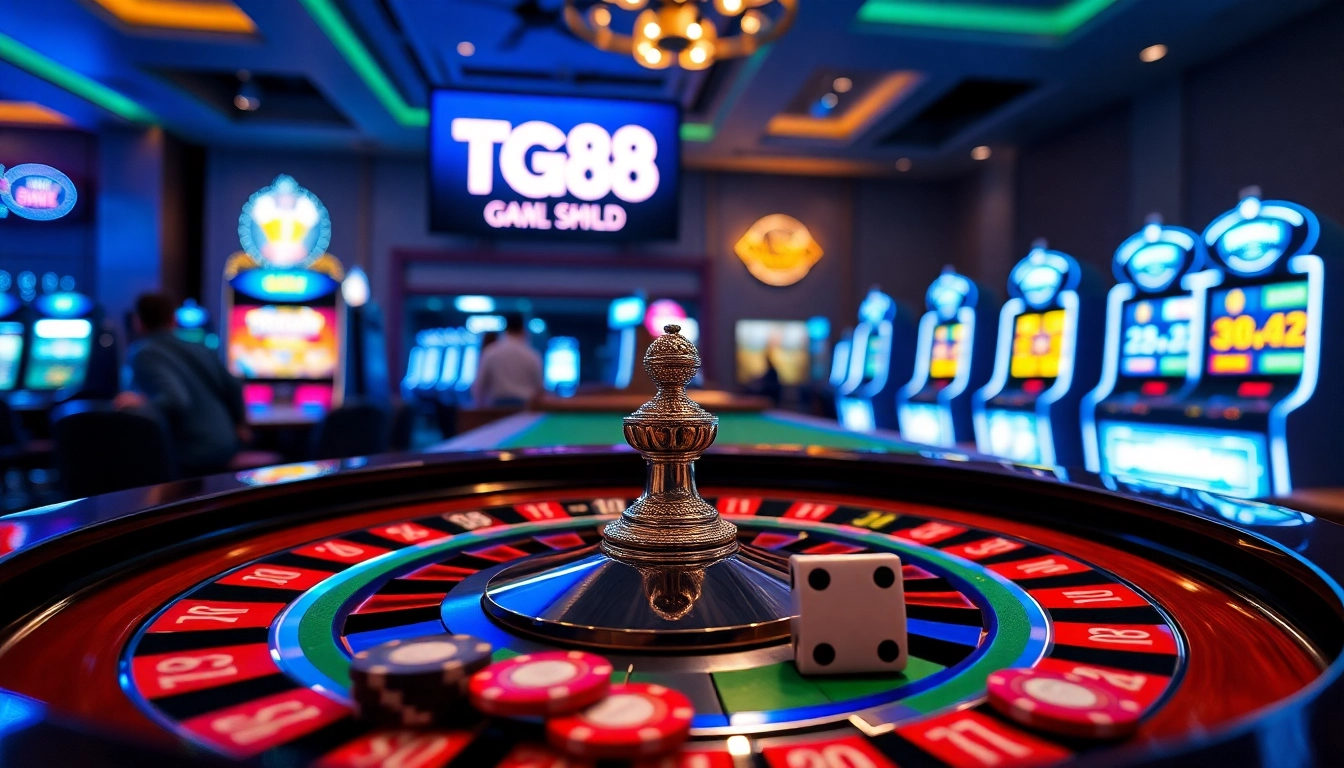 Experience the excitement of gambling with TG88 and vibrant casino visuals.