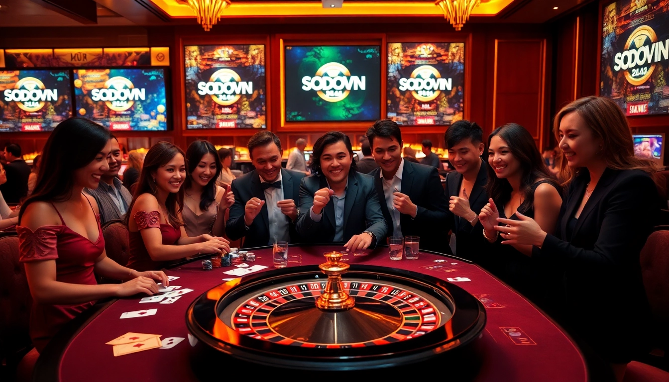 Experience high-stakes excitement with SODO66VN at a luxurious casino gaming table.