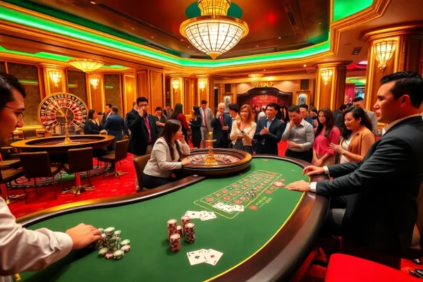 SODO CASINO poker game with vibrant chips, cards, and a roulette wheel, showcasing luxury and excitement.