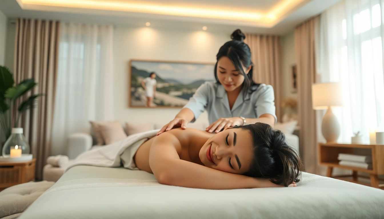 Experience rejuvenation with 수원출장마사지 at home, featuring a young therapist in a serene setting.