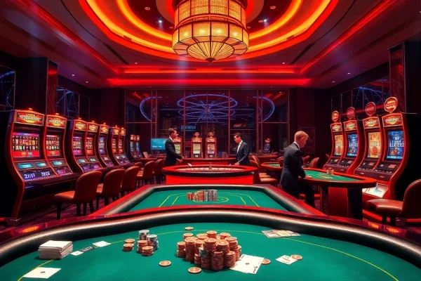 Experience the excitement of 789bet vip with vibrant casino visuals featuring poker chips and roulette wheels.