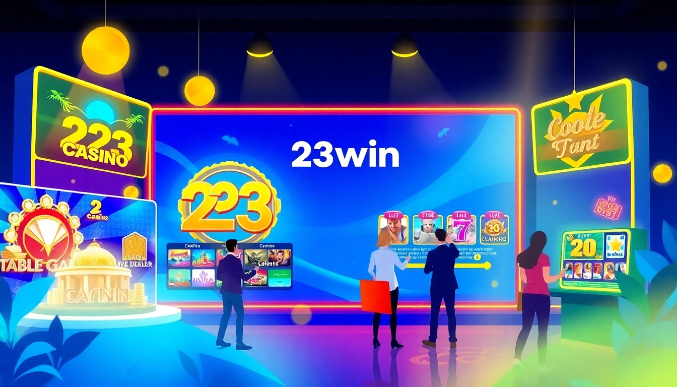 Experience thrilling gameplay with 23win's vibrant online casino interface.